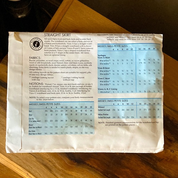 Straight Skirt Petite Pattern - Picture 2 of 4